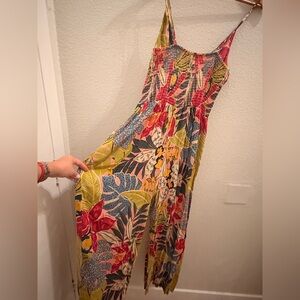 Floral Jumpsuit with Spaghetti Straps